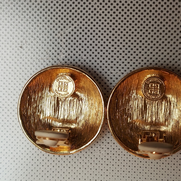Givenchy coulture earrings signed glam gold clip - Picture 2 of 6